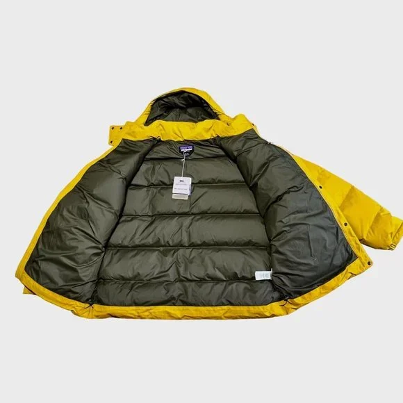 Patagonia Men's SIze XXL Downdrift Insulated Full Zip Hooded Jacket Cabin Gold